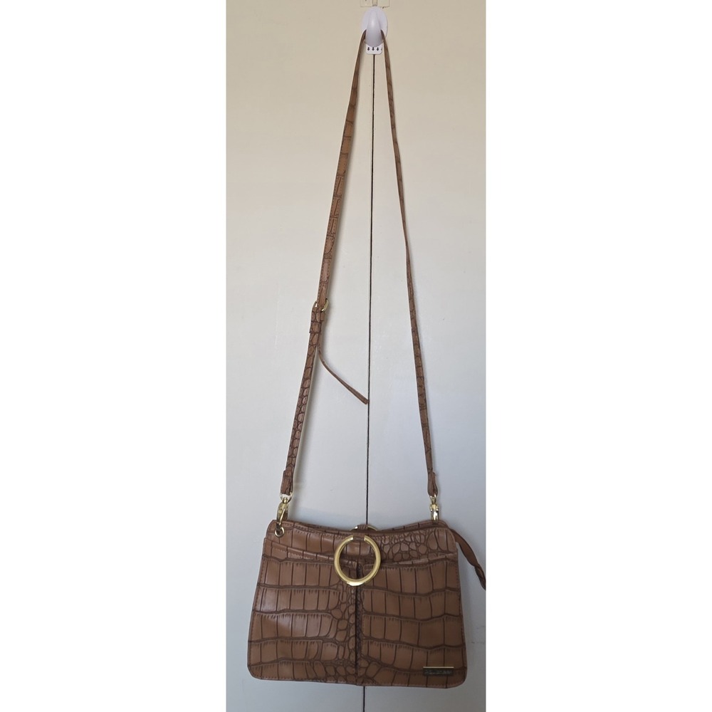 POUCHEE Vtg. Embossed Croc Pattern Crossbody Bag ~Excellent Pre-owned Condition
